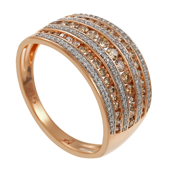 Ring, 14K, Rotgold, Brillanten, Brillanten 