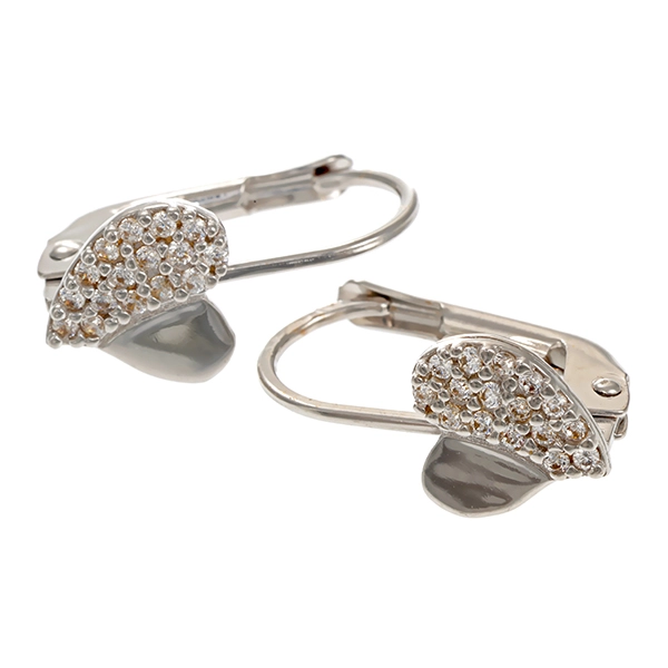 Ohrhänger, 14K, Weißgold, Zirkonia