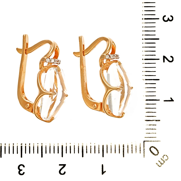 Ohrringe, 14K, Gelbgold, Quarz