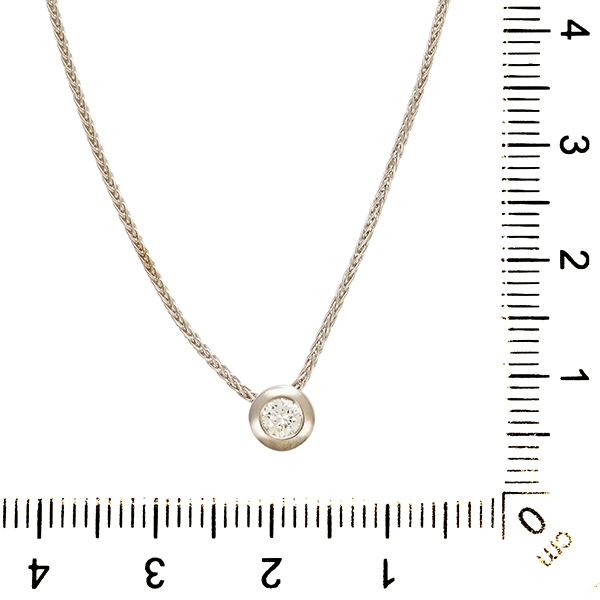 Collier, 14K, Weißgold, Brillant 0,20 ct