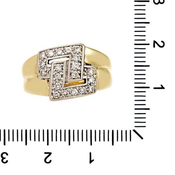 Ring, 14K, Gelb-/Weißgold, Brillanten