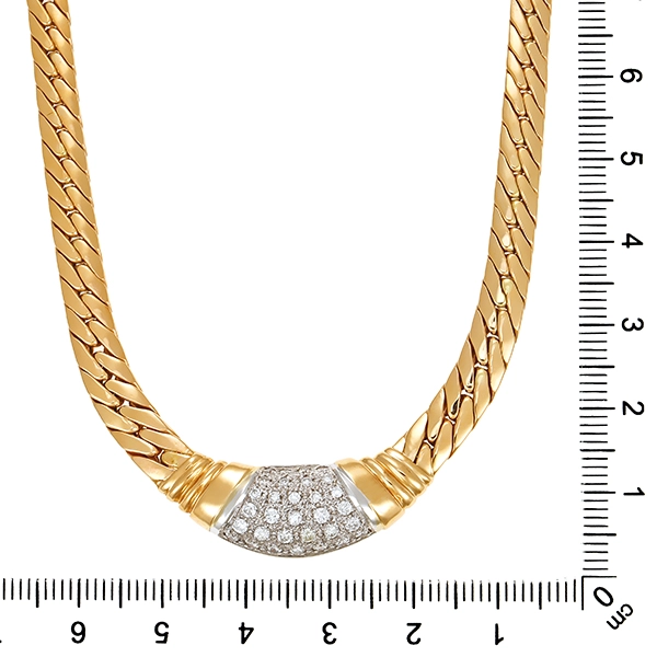Collier, 14K, Gelb-/Weißgold, Brillant