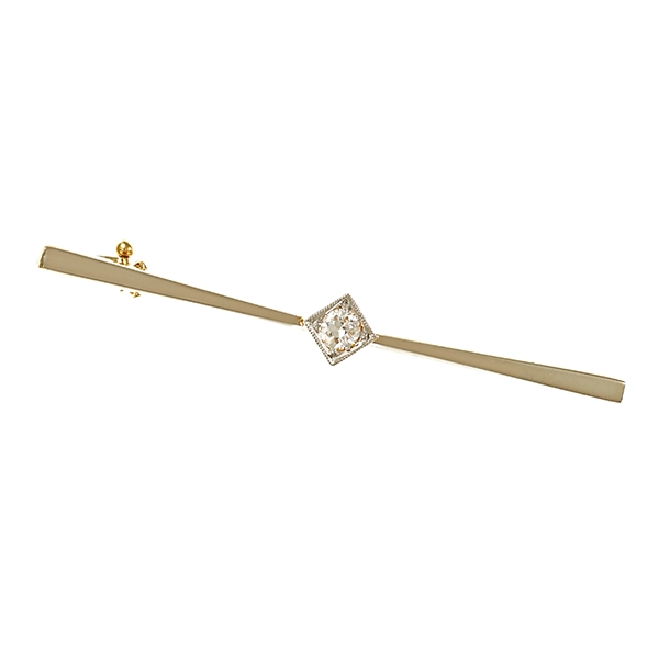 Brosche/Nadel, 14K, Gelb-/Weißgold, Diamant Altschliff