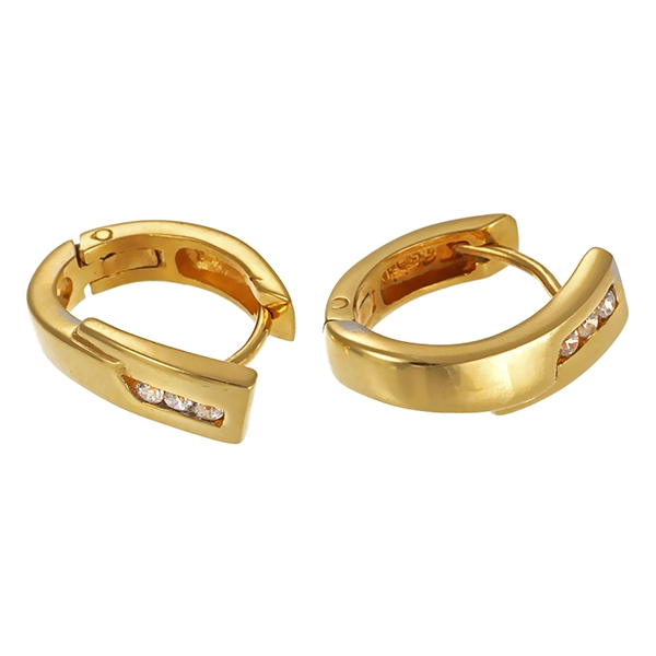 Creolen,  18K, Gelbgold, Zirkonia