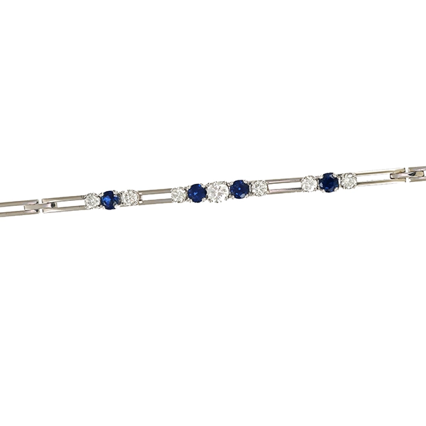 Armband, 18K, Weißgold, Brillanten, Saphire