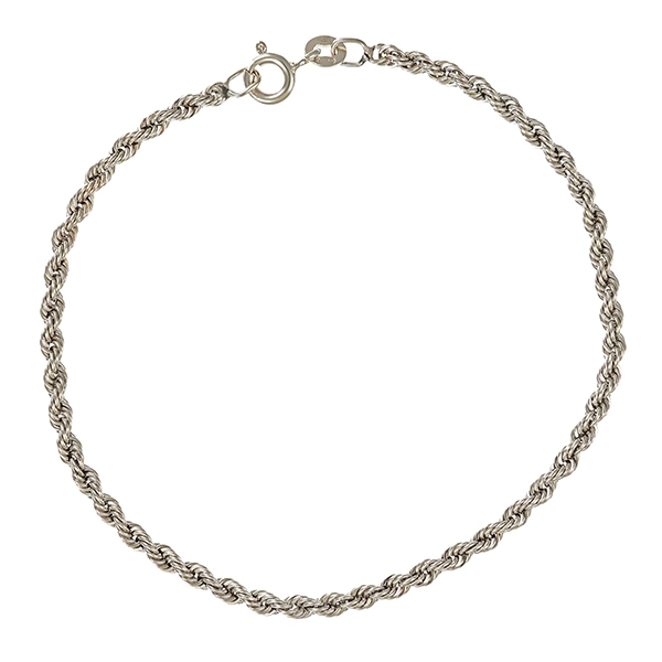 Armband, 14K, Weißgold, Kordel-