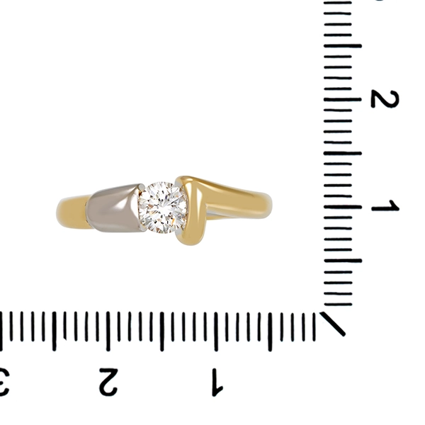 Diamantring, 18K, Gelb-/Weißgold, Brillant 0,41 ct