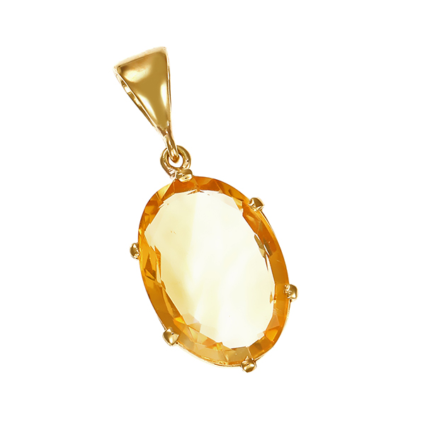 Anhänger, 14K, Gelbgold, Citrin