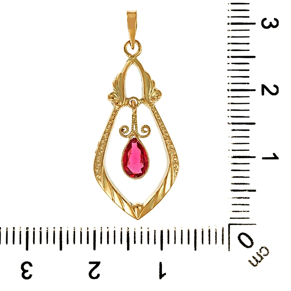 Anhänger, 14K, Gelbgold, Turmalin