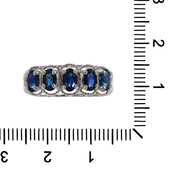 Ring, 14K, Weißgold, Saphire