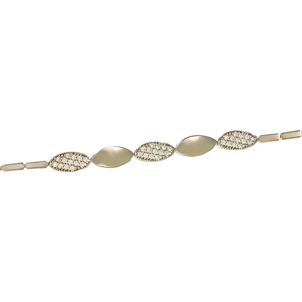 Armband, 14K, Weißgold, Zirkonia