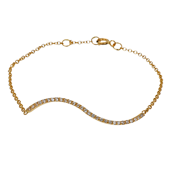Armband, 18K, Gelbgold, Zirkonia