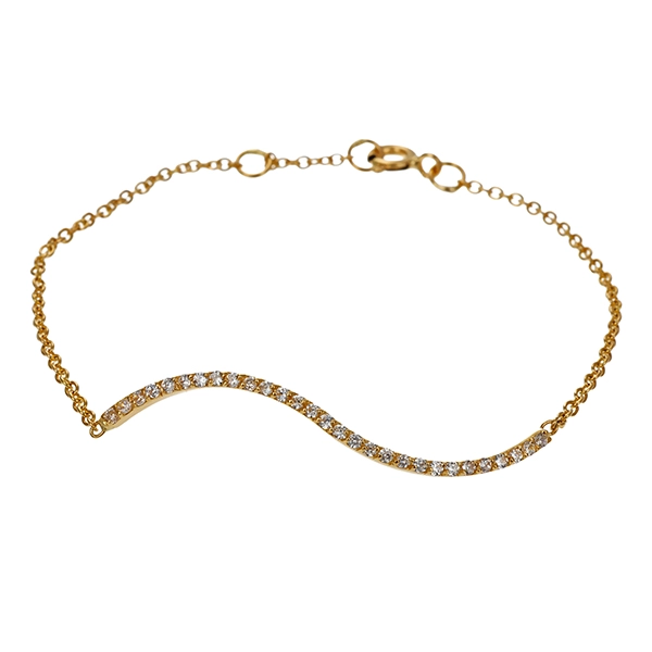 Armband, 18K, Gelbgold, Zirkonia