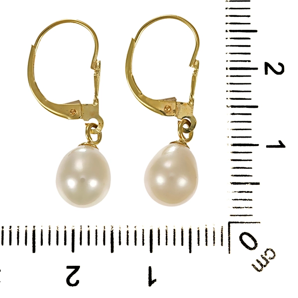 Ohrhänger, 14K, Gelbgold, Perlen