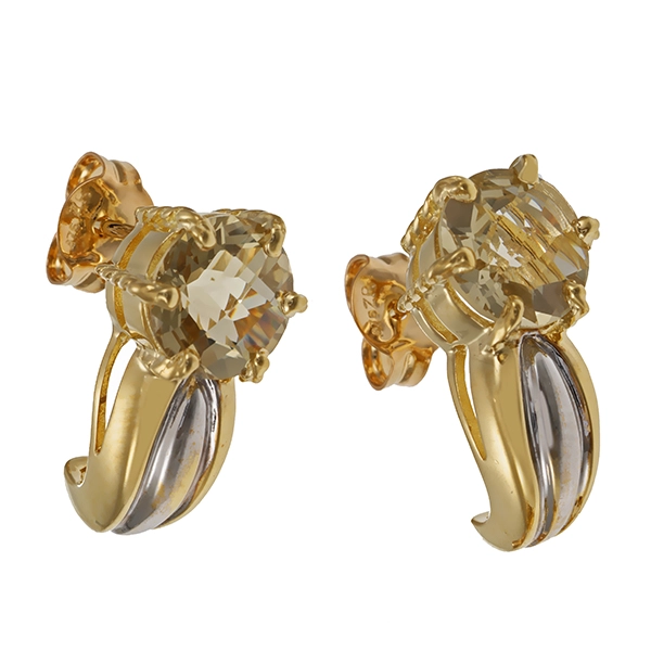 Ohrstecker, 9K, Gelbgold, Quarz