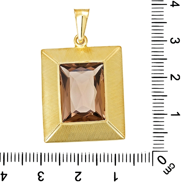 Anhänger, 14K, Gelbgold, Rauchquarz