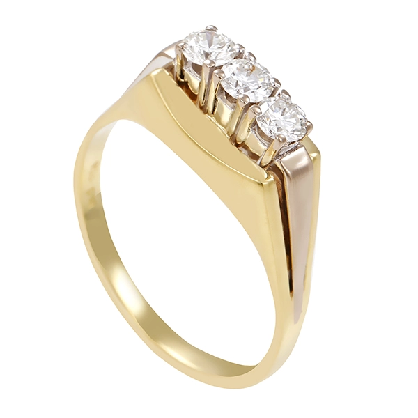 Diamantring, 14K, Gelb-/Weißgold, Brillanten 0,60 ct