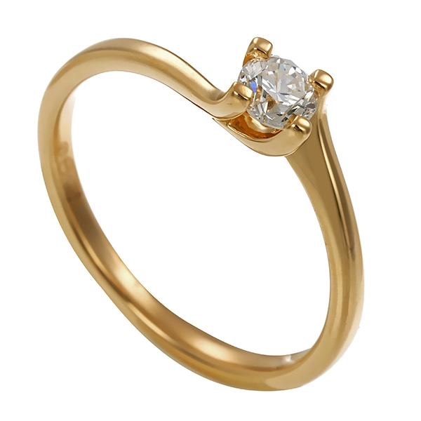 Brillantring, 14K, Gelbgold, 0,20ct