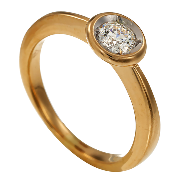 Brillantring, 14K, Gelbgold, 0,30ct