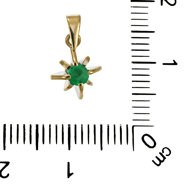 Anhänger, 14K, Weißgold, Smaragd