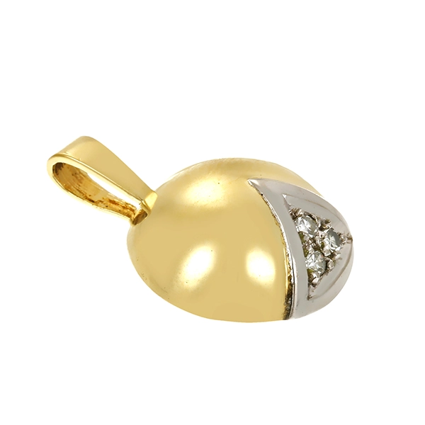 Anhänger, 14K, Gelb-/Weißgold, Diamanten