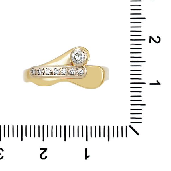 Diamantring, 18K, Gelb-/Weißgold, Brillanten 0,15 ct