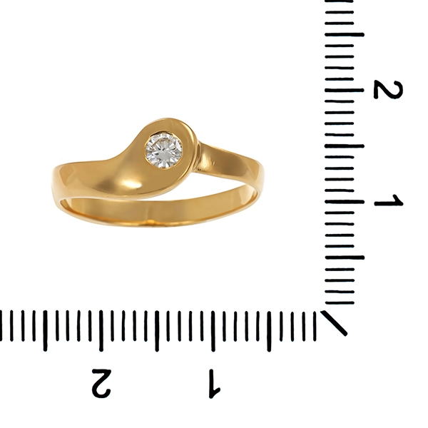 Brillantring, 18K, Gelbgold, 0,13ct