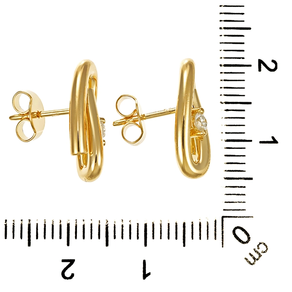 Ohrstecker, 18K, Gelbgold, Brillanten 0,14 ct