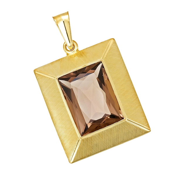 Anhänger, 14K, Gelbgold, Rauchquarz