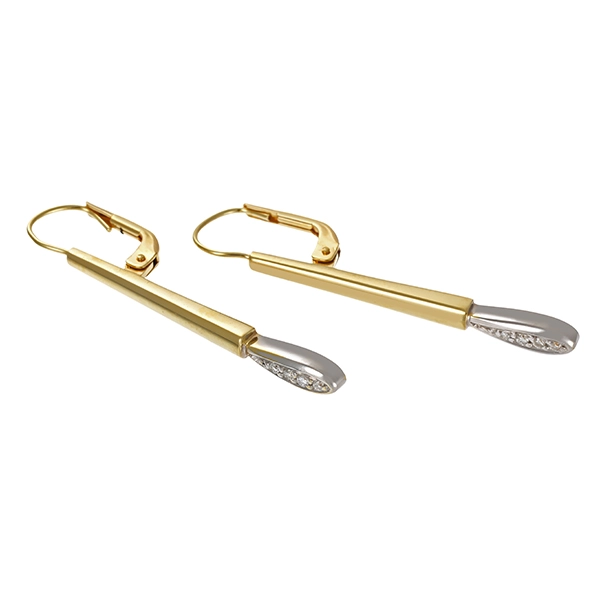 Ohrhänger, 14K, Gelb-/Weißgold, Brillanten