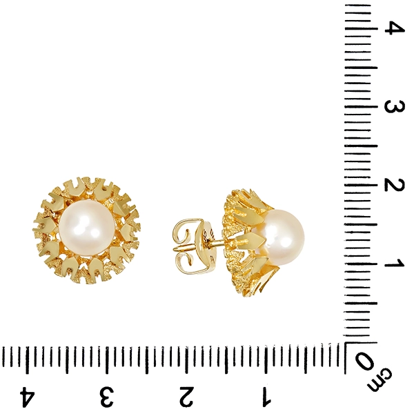 Ohrstecker, 14K, Gelbgold, Perlen