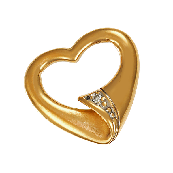 Anhänger, 18K, Gelb-/Weißgold, Brillant, herz