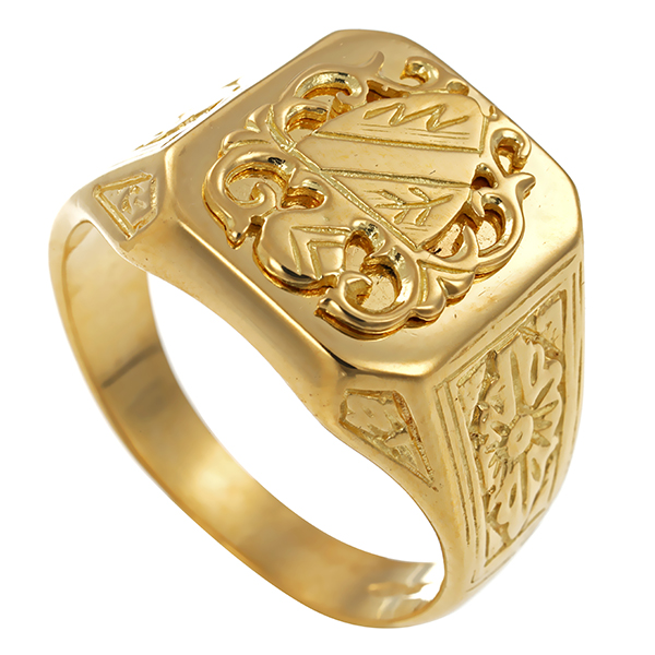 Herrrenring, 18K, Gelbgold