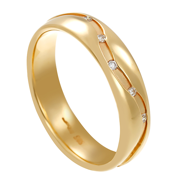 Diamantring, 14K, Gelbgold, Brillanten