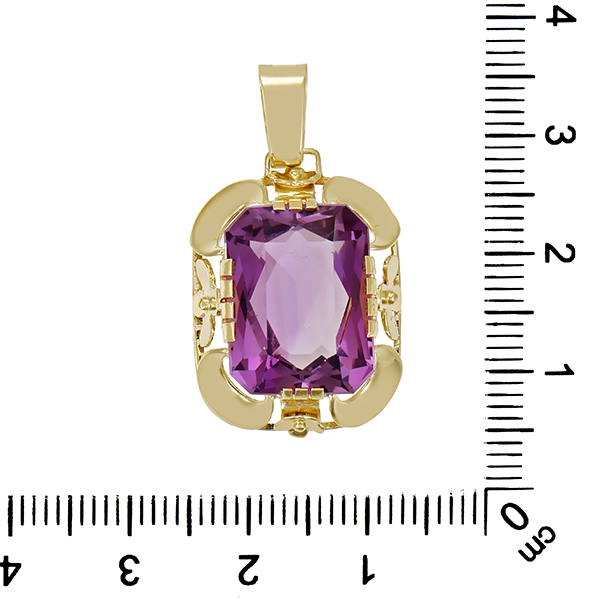 Anhänger, 14K, Gelbgold, Amethyst
