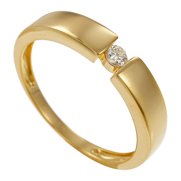 Diamantring, 14K, Gelbgold, Brillant