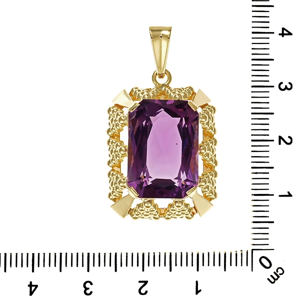 Anhänger, 14K, Gelbgold, Amethyst
