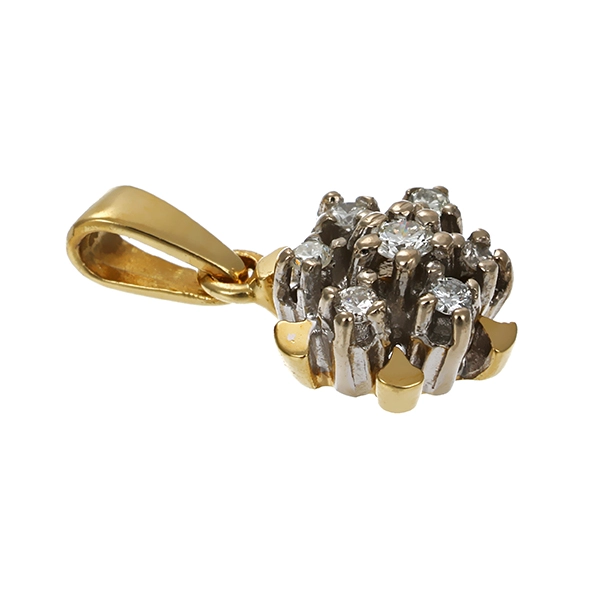 Anhänger, 14K, Gelb-/Weißgold, Brillanten