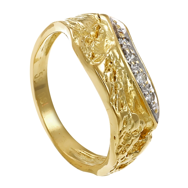 Ring, 14K, Gelbgold, 4 Brillanten