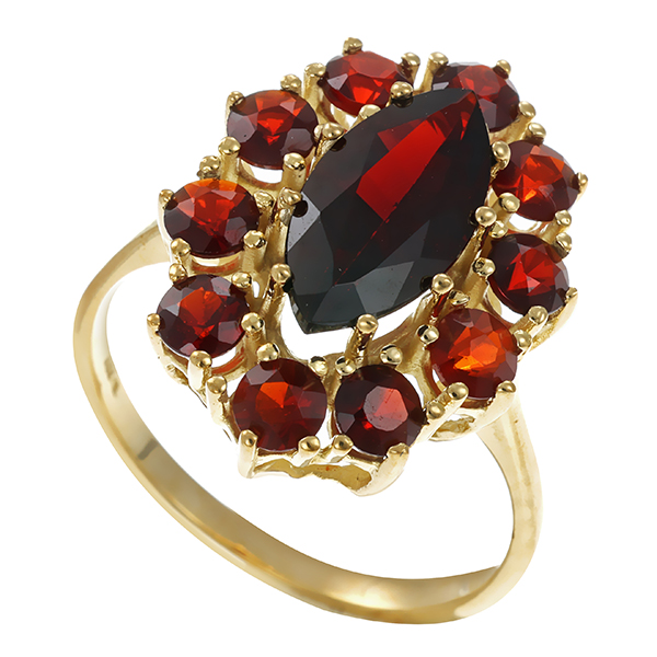 Ring, 8K, Gelbgold, Granat