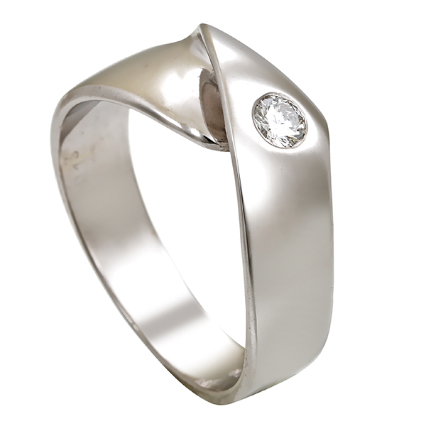 Diamantring, 14K, Weißgold, Brillant 0,13 ct