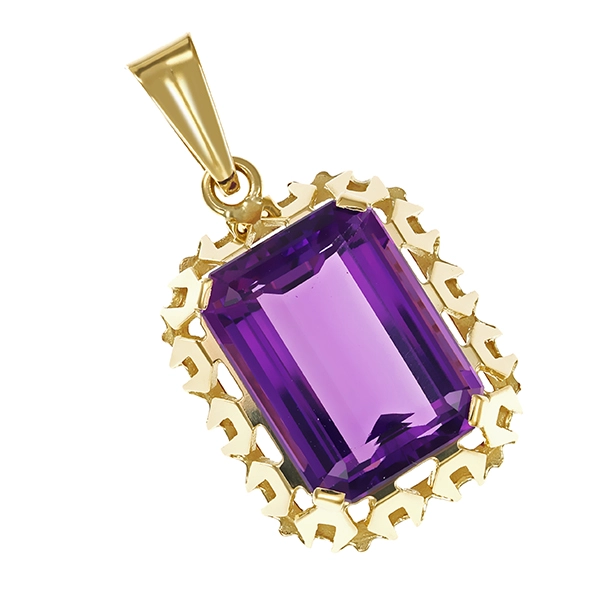 Anhänger, 14K, Gelbgold, Amethyst
