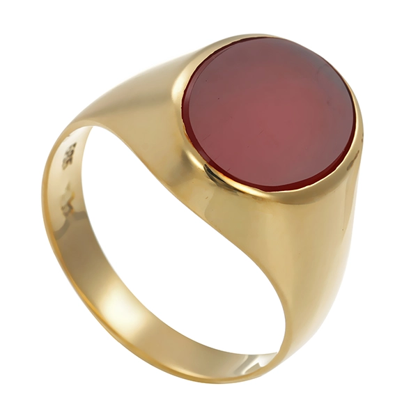 Herrenring, 14K, Gelbgold, Karneol