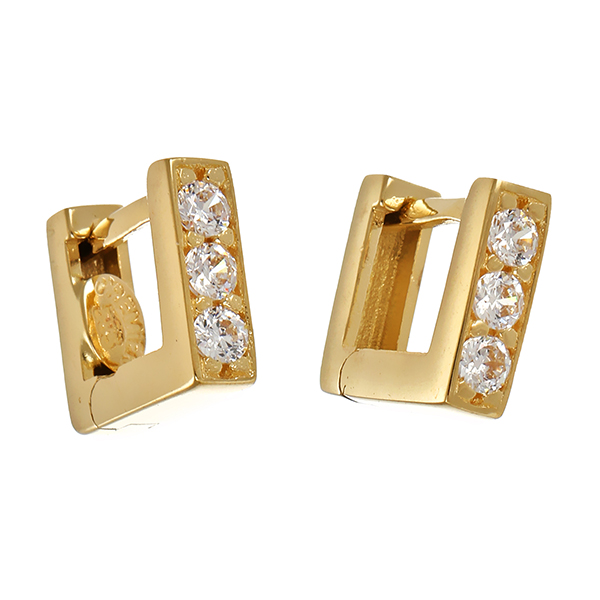 Creolen, 14K, Gelbgold, Zirkonia 