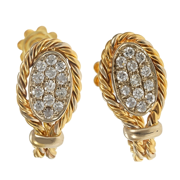 Ohrclipse, 18K, Gelbgold, Diamanten