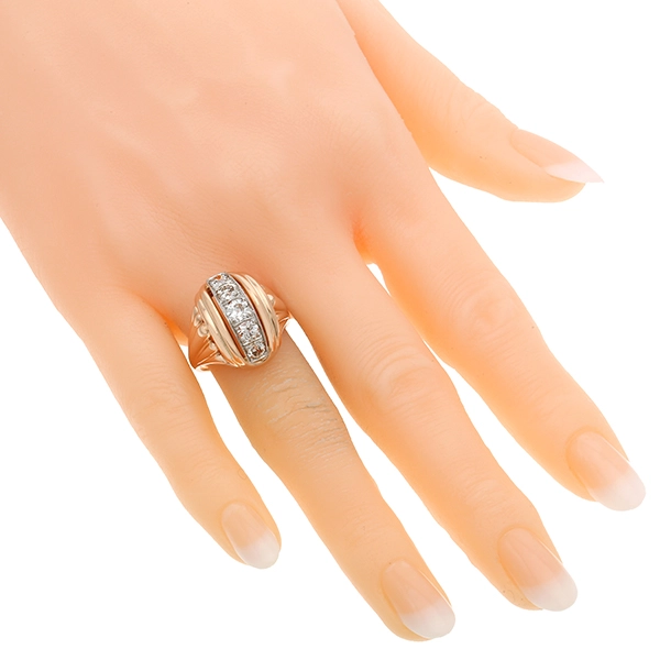 Diamantring, 14K, Weiß-/Rotgold