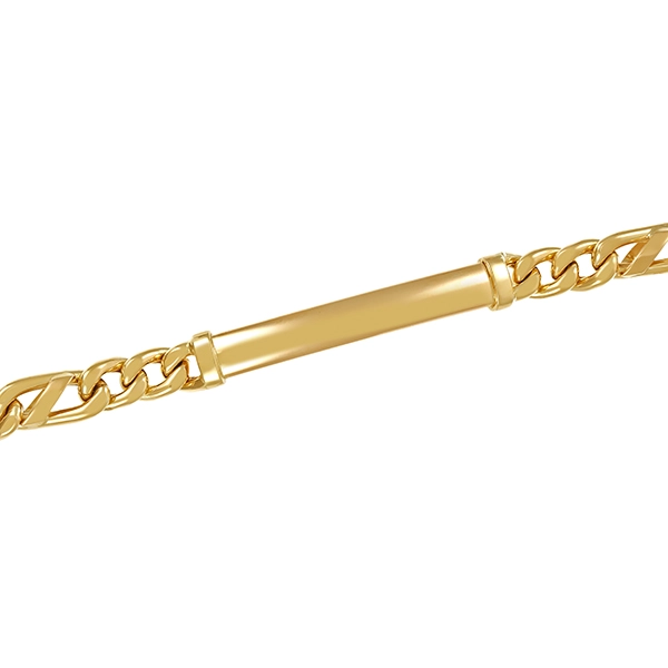 Armband, 14K, Gelbgold, Gravurplatte