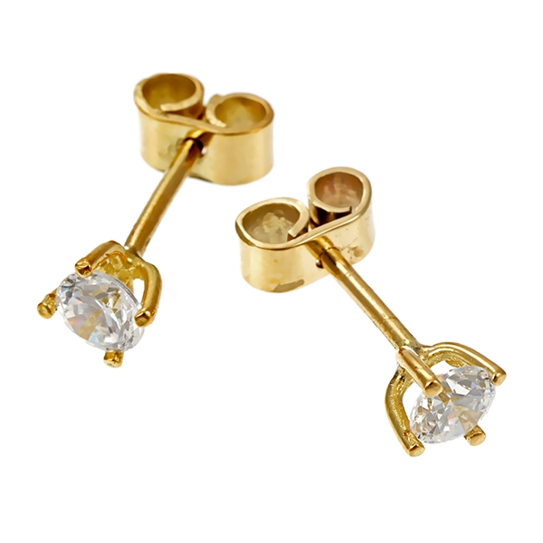 Ohrstecker, 14K, Gelbgold, Zirkonia