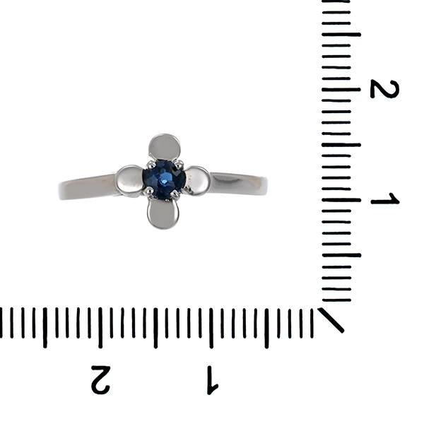 Ring, 8K, Weißgold, Saphir