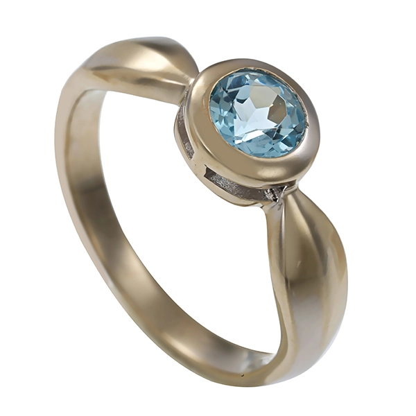 Ring, 14K, Weißgold, Blautopas, Christ